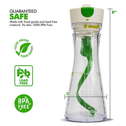 Salad Dressing Container Emulsifier Designed with Easy Pour and Spill Resistant Spout Salad Dressing Acrylic Shaker, Mix And Store Your Dressing with Our Dressing Shaker Bottle by EXULTIMATE - Thumbnail 5