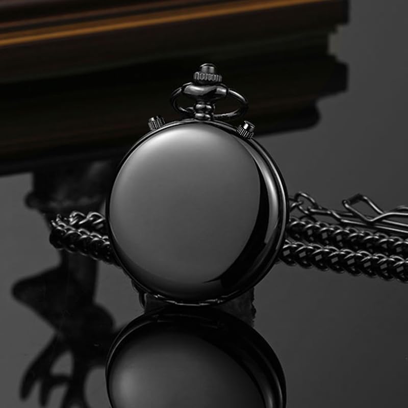 Image of BOSHIYA Smooth Quartz Pocket Watches for Men Multifunctional Chronograph Classic Vintage Mens Womens Pocket Watch with Chain Christmas Graduation Birthday Gifts Fathers Day