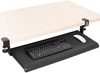 Stand Steady Easy Clamp-On Keyboard Tray - Extra Large Size - No Need to Screw Into Desk! Slides Under Desk - Easy 5 Min Assembly - Great for Home or Office!