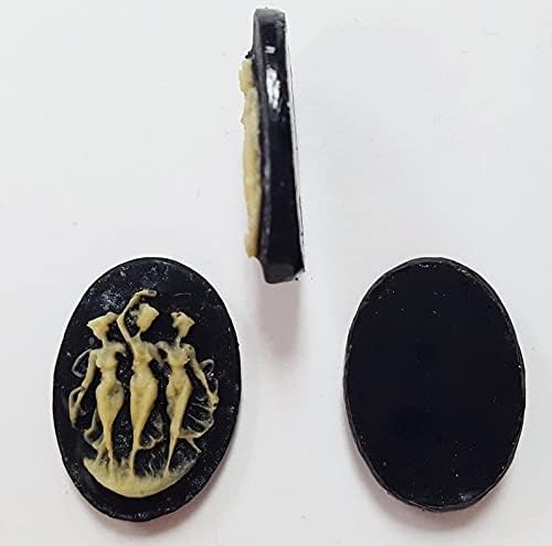 Miniatura 3 de 12 Camafeos vintage de resina negro azabache 275