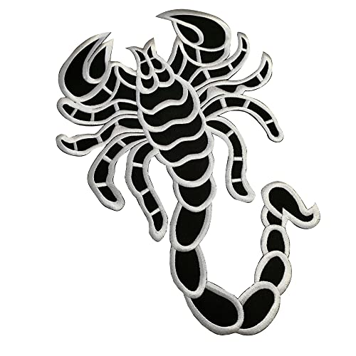 Heavens Tvcz Large Scorpion Patrol Patch 11 Inches Xxl White And Black Pattern Diy Applique Embroidered Sew Iron On Animal Wildlife Trendy Embroidery Backpacks #TOP23
