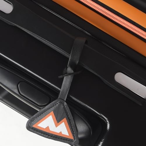 Image of Move-Meant VoyageWare Large Check-in Suitcase 75 Cm 8 Wheels Number Lock Poly Carbonate Black /Orange Trolley Bag for Men & Women | 360 Degree Wheeling System Luggage | Trolley Bags for Travel