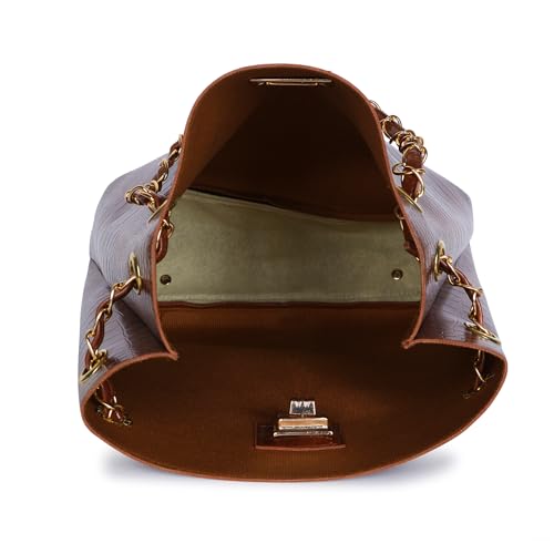 Image of AVERAA Women's Stylish Handbag with Detachable Sling Strap | Croc Texture Shoulder & Crossbody Bag | Spacious Zip Closure Tote for Office, Daily & Travel Use