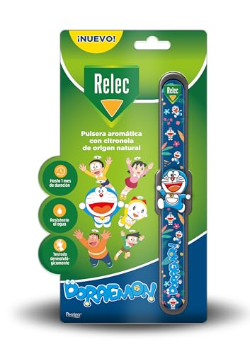 Relec Doraemon - Bracciale anti-zanzare, per bambini, efficace contro le zanzare, efficace e protezione contro le punture di zanzara