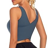 REKITA Workout Crop Tops for Women Athletic Tank Tops with Built in Bra Supportive Sports Bra