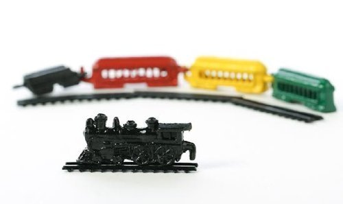 Ultra Miniature Colorful Painted Metal Trains and Track- 9 Piece Set (1/12th Scale)