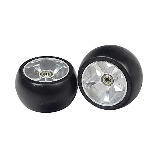 AlveyTech Front Wheels for Razor Ground Force, Ground Force Drifter, and GFD Fury Go-Karts - Replacement Parts for Go-Kart, 4-1/2" x 2-1/2" Solid Rubber Drift Tires w/ 608Z Bearings, Left & Right Set
