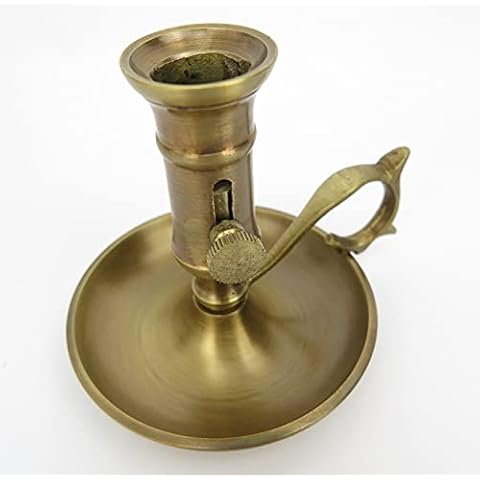 Candelabro de mesa de latón antiguo con protección antigoteo Cover