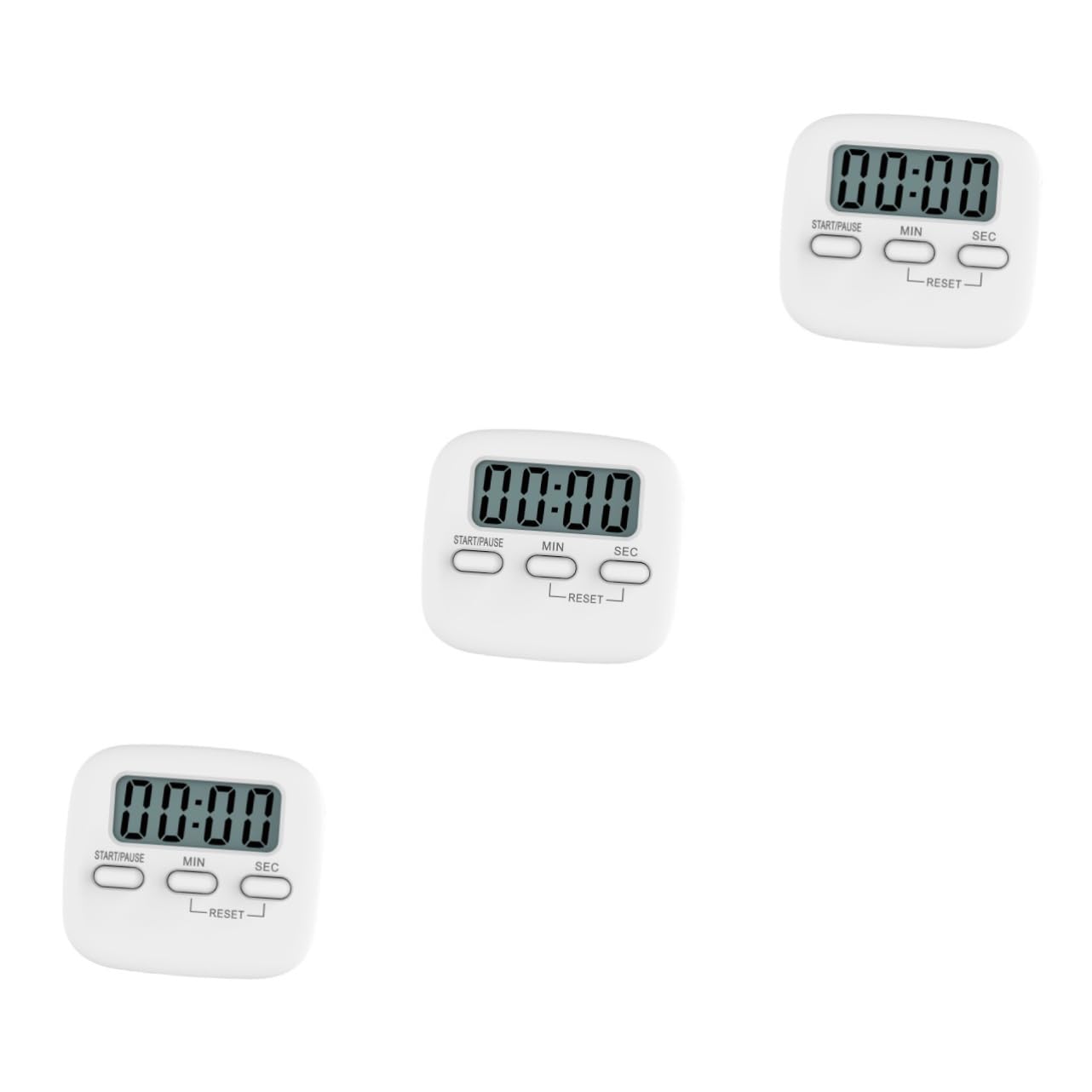 IMIKEYA 6pièces Minuteur Digital avec Alarme pour Cuisine Et Bureau Chronomètre pour Étudiants Gym Et Salle De Bain Blanc