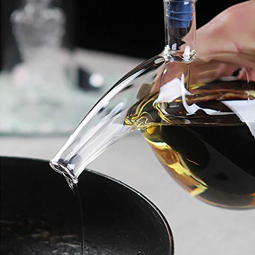 Dispensador de aceite y vinagre, botella de vidrio 2 en 1 para cocinar y aderezar, diseño para verter fácilmente, perfecto para uso en la cocina
