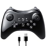 Satohom Mando Pro para Wii U Controlador de Mano para Wii U Inalámbrico Remoto Mando de Juego para Wii U Wireless Controller Pro Gamepad Joypad Pro Controller Wireless Bluetooth para Wii U (Negro)