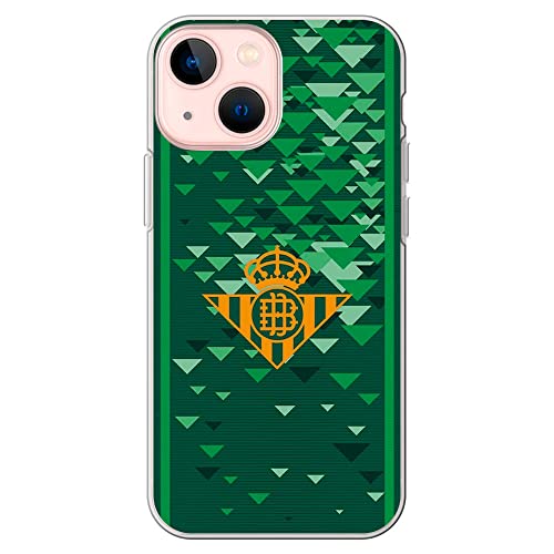 Movilshop Funda para [ iPhone 13 Mini ] Real Betis Balompié [Escudo Amarillo] Licencia Oficial de Silicona Flexible Transparente Carcasa Case...
