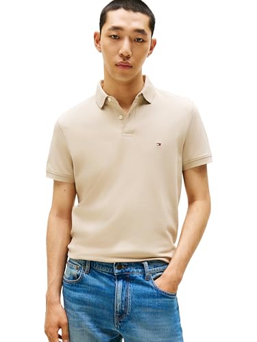 Image of Tommy Hilfiger Men's Short Sleeve Polo Shirts in Regular Fit With Stretch and Organic Pique Cotton