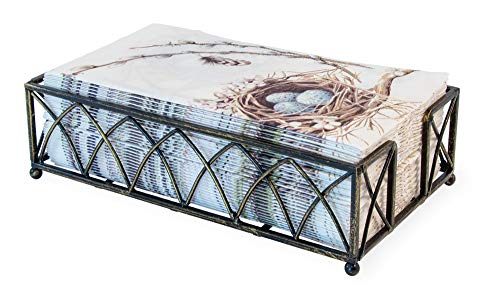 Boston International Arch Design Guest Towel Napkin Holder Caddy, 9 X 5.25-Inches, Antique Brass #TOP1