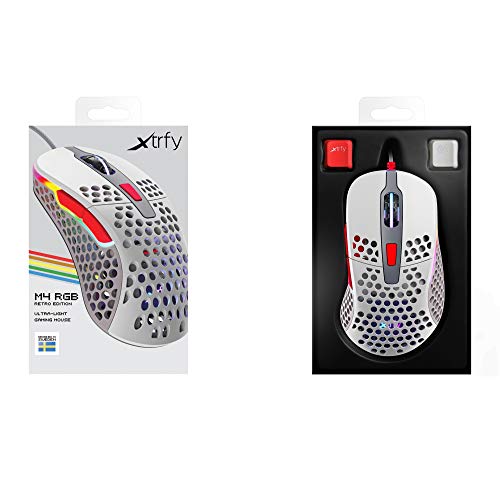 Souris légère rétro Xtrfy M4 RGB filaire alvéolée PC