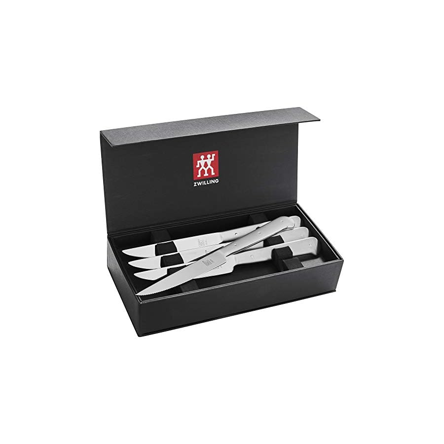 ZWILLING Porterhouse Razor-Sharp Steak Knife Set of 8 with Black Presentation Case, Gift Set, Silver