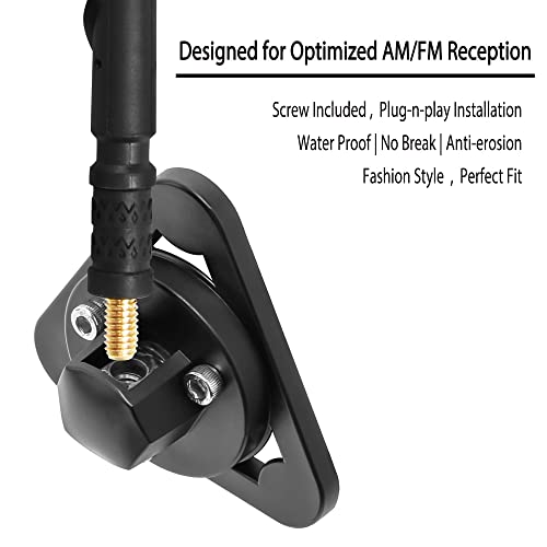 Image of BASIKER Antenna Fit for Jeep Wrangler Gladiator JK JT JL Rubicon Sahara | 2007-2025 2026, Unlimited 4xe Willys Mojave, Truck Accessories, Car Radio Antenna Factory Replacement, Unique Design, 13 Inch