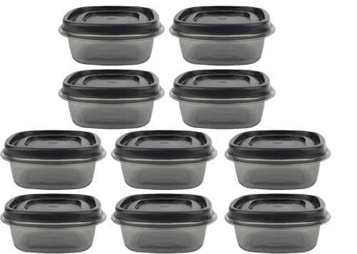 Utensilux Food Storage Containers, Rubber Maid, Silver, 1.25 Cup Food Storage Containers, 20 Piece Set, Easy Find Lids, 10 Containers, 10 Lids