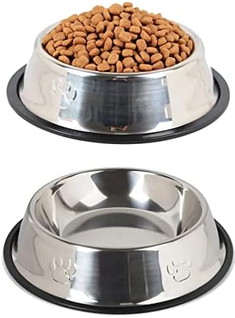 FETHİYE TOPTAN Metal Kedi ve Köpek Mama Ve Su Kabı Paslanmaz Çelik Kaymaz Tabanlı - Görsel 1