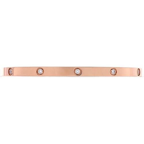 Cartier, Pre-Loved Love 10 Diamond Bracelet 18K Rose Gold with Diamonds Small, Rose Gold