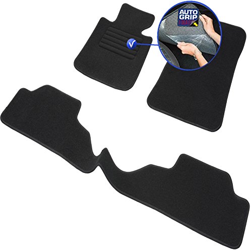 DBS Alfombrillas de Coche - A Medida - Alfombrillas para Coche - 3 uds. - Antideslizante - Moqueta en Negro 900 g/m² - Aspecto Terciopelo - Modelo Star - 1763961