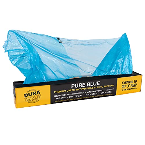 Dura-Gold 20' x 250' Pure Blue Protective Masking Film Cover - Ov...