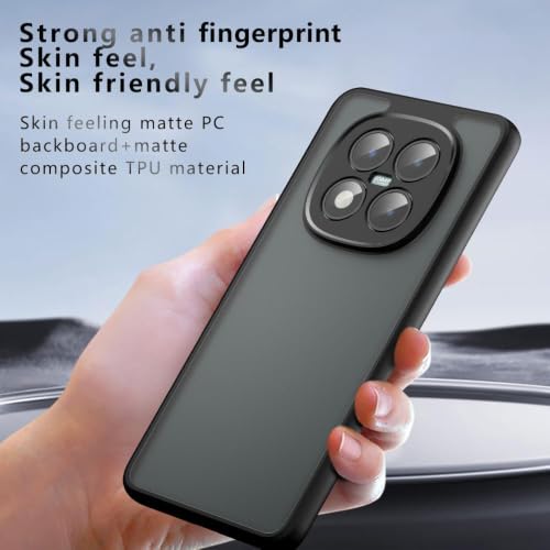 Image of Matte PC + TPU Back Cover Case for Redmi Note 15 5G / Note 15 SE 5G / Poco M8 5G, Air Bag Corners, Anti-Fingerprint, Never Turns Yellow, Micro Arc Edge, Camera Protection, Black