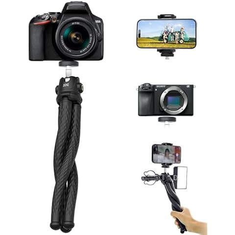 Trepied Smartphone Flexible, Rotatif à 360° Mini Trepied Appareil Photo pour Canon EOS M50 M6 R7 R10 G7X Sony ZV-1F ZV-1 ZV-E10 RX100 A6100 A6400 A6700 Fujifilm X-T5 et Autres et iPhone Cover