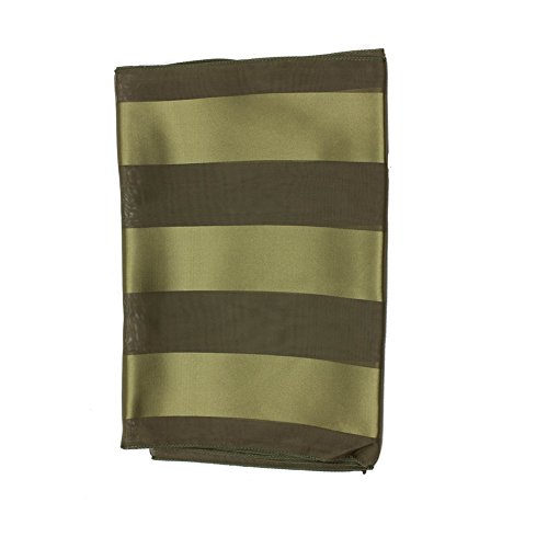 Image of Mytoptrendz® Ladies Plain Khaki Green Scarf Soft Feel Chiffon Shiny Satin Striped Scarf Thin Lightweight Versatile Dress Scarves