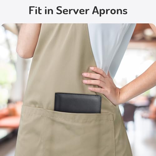 Server Book High Volume, Expandable Server Book,5"×9", Waitress Waiter Book, Sturdy Leather Waitress Book with 2 Zipper Pockets and Magnetic Pocket, Server Books Server (Grass Green) by Forvencer - Image 7