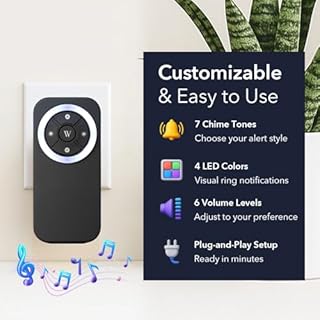 Wasserstein Doorbell Chime Compatible with Blink Video Doorbell (1st Gen & 2nd Gen) - Complete Blink Doorbell Chime Kit - Wired Transmitter with Doorbell Receiver (1-Pack, Black)