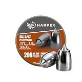 Harpex Slug Pointed .177 Cal Airgun Pellets, 10.8 Grain, 200-Count