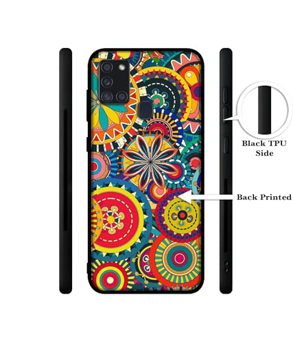 Image of Ring Pattern Print Design Premium 2D Printed Metal Back Case Cover for Samsung Galaxy A21S 4G