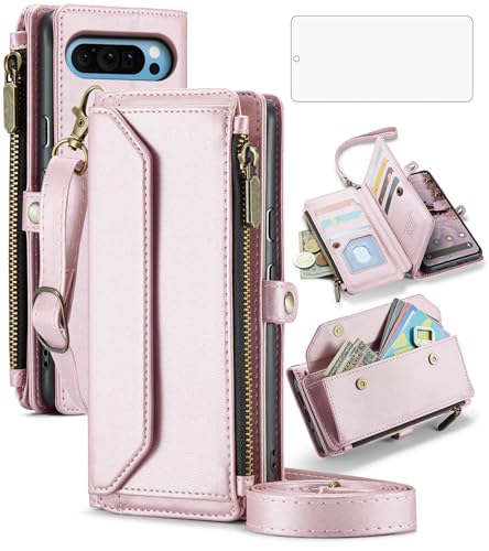 Coque Pixel 9 Pro XL Portefeuille Fermeture Éclair Protège Écran Cassé