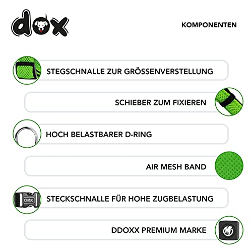 DDOXX Airmesh Hundehalsband - Stabiles und Verstellbares Welpenhalsband für alle Größen - S (Grün)
