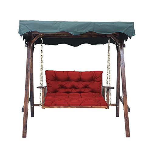 Coussin de banc de balançoire rouge imperméable 100x100x10 cm pour meuble de jardin avec dossier