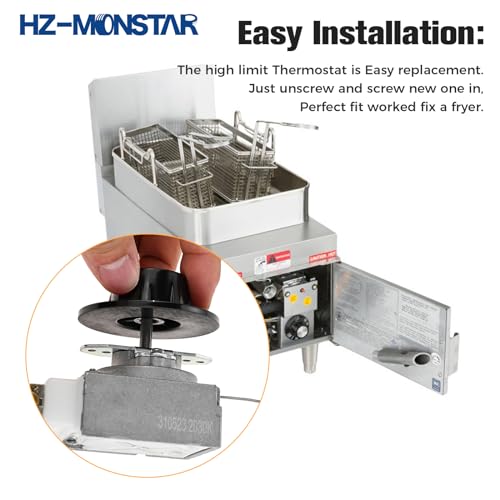 HZ-MONSTAR RX-2-24 Thermostat for Deep Fryer, Minivolt Thermostat Control for Fryer 3/8" Mpt Stuff Box Compatible with ADCRAFT Parts Fits Gas Fryer Adcraft Atosa 301030004 Robertshaw 5300-402 200-400F