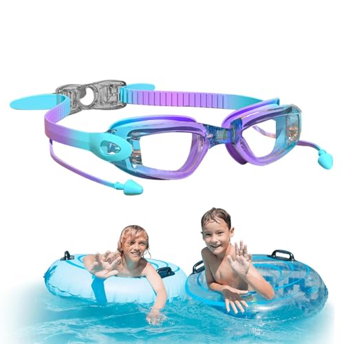 Generisch - Gafas de natación juveniles | Gafas de buceo, antiniebla, correa cómoda, protección UV, visión clara, sin fugas, gafas de natación juvenil con tapones para los oídos para niños