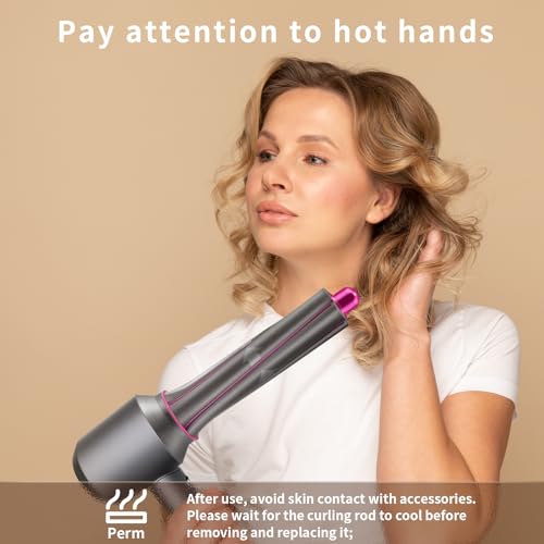4 in 1 Hair Tool for Dyson Supersonic Hair Dryer Curling Attachment Automatic Curling Suit, Round Volume Brush + Automatic Curling Attachment for Dyson Airwrap Styler - Image 5