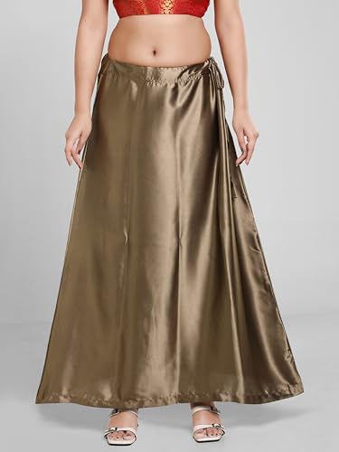 Image of Madhu Fashion Women's Satin Saree Petticoat Saree Underskirt