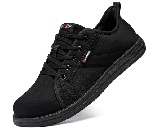 Image of LARNMERN Slip On Steel Toe Shoes Women Work Walking Sneakers Skate Hands Free Safety Tennis Shoes