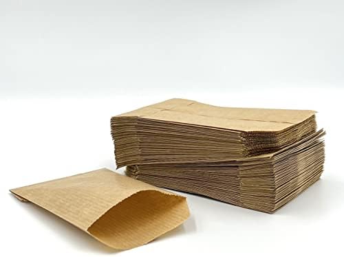 100szt. małych torebek papierowych - 7 x 12 cm, idealne na łzy radości i kalendarz adwentowy do wypełnienia, Mini torby papierowe kraft na rękodzieło na ślub, Boże Narodzenie, nasiona kwiatów jako na prezent