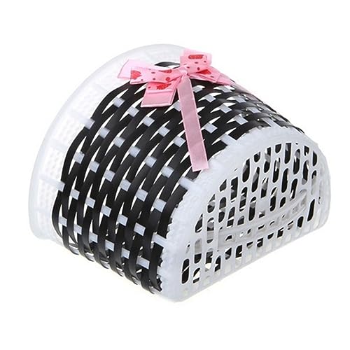 ARTSEWPLY Lovely Knitted Bowknot Bike Basket for S Black Durable Front Bicycle Basket for Boys for Daily Use and Decoration