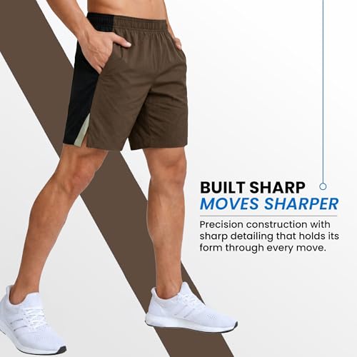 Image of NEVER LOSE Stylish Shorts for Men with Dual Color Design & Side Cut, Gym Shorts Men Workout, Running Shorts, Comfortable Sports Bermuda Shorts