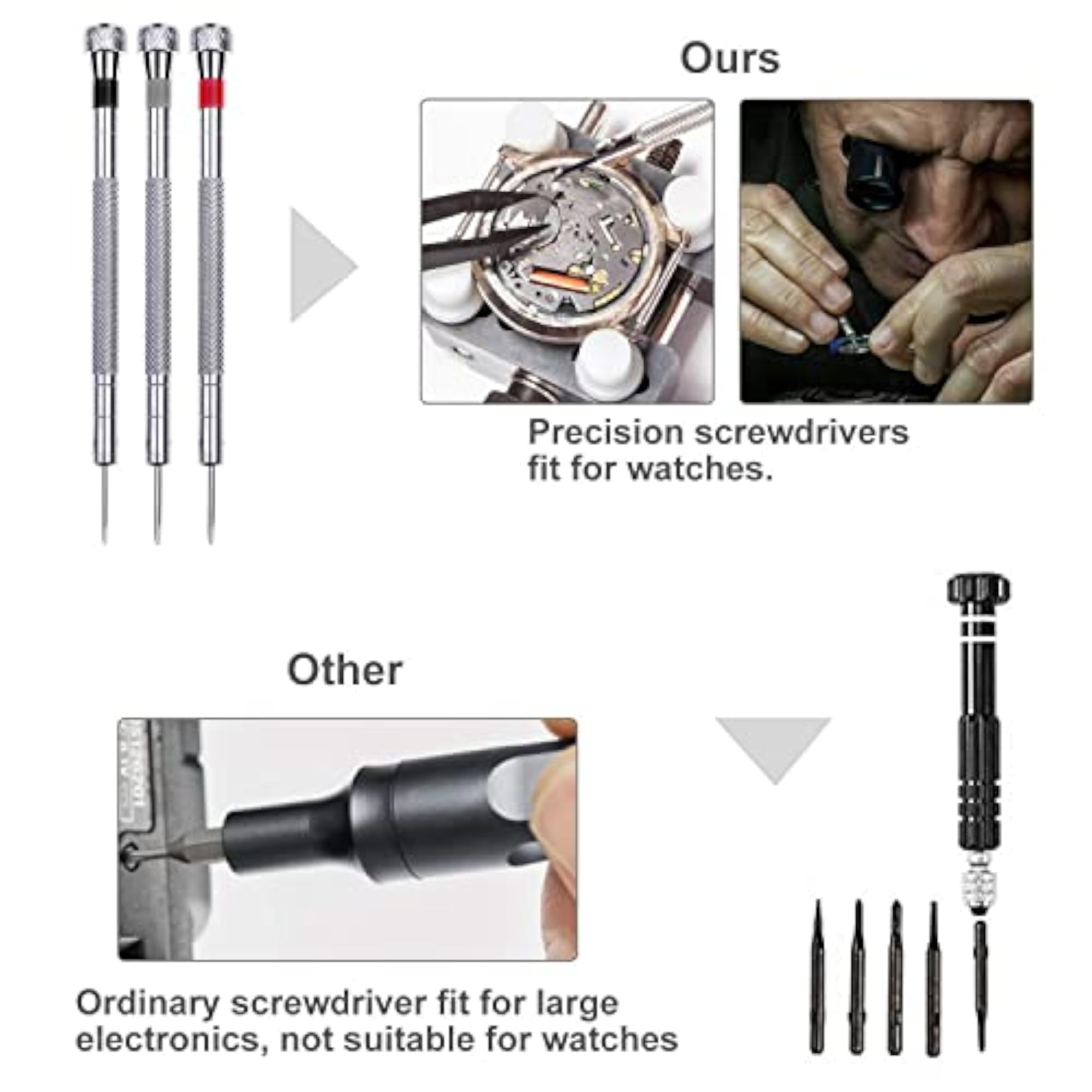 Watch Repair Kit, 187Pcs Watch Tool Kit with Link Pin Remover
