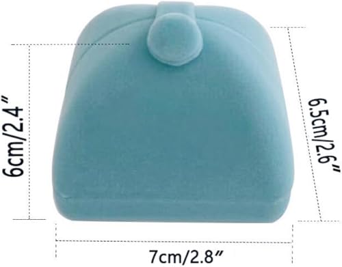 Miniatura 4 de Lujoso estuche de embalaje de joyería de terciopelo aguamarina único para aretes, estuche colgante de grado premium, diseño especial doble función