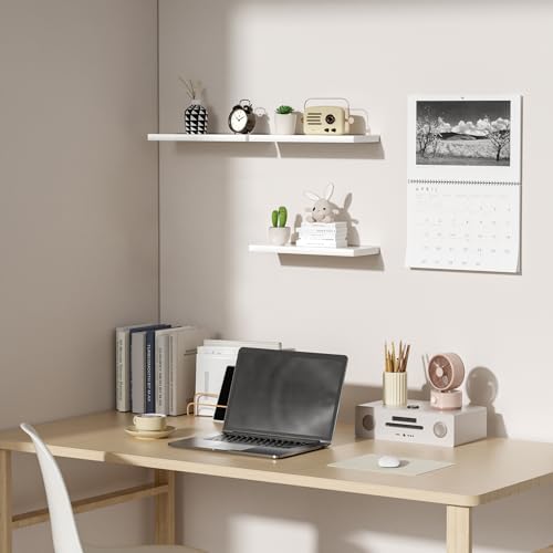 VOGGV Wandregal, Regale Weiß Wand, 3er-Set Schweberegal Weiss Moderne und Dekorative Regale für Schlafzimmer, Küche, Büro, Wohnzimmer usw