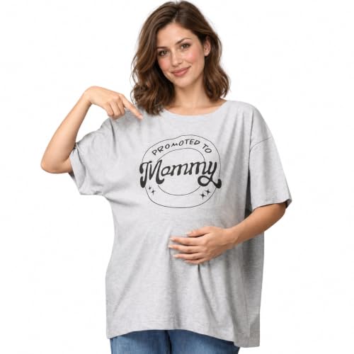 Image of The Mom Store Mom T-Shirt | Cotton | Pre and Post Pregnancy | Quirky Statements | Comfortable | Oversized