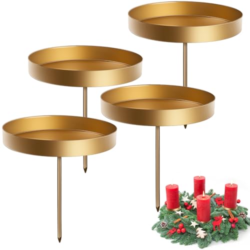 Gold Kerzenhalter Adventskranz 8cm 4er