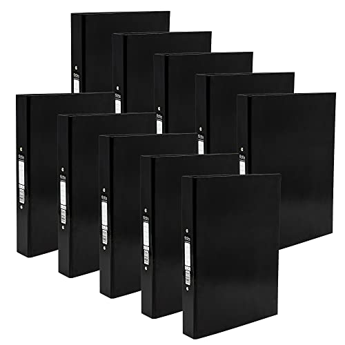 Pukka Pad Brights A4 Ringbinder Files with 2 O-Ring Mechanism 10 Pack 40mm Spine with Customisable Label for Large Amounts of Documents 32 x 26.3mm Black